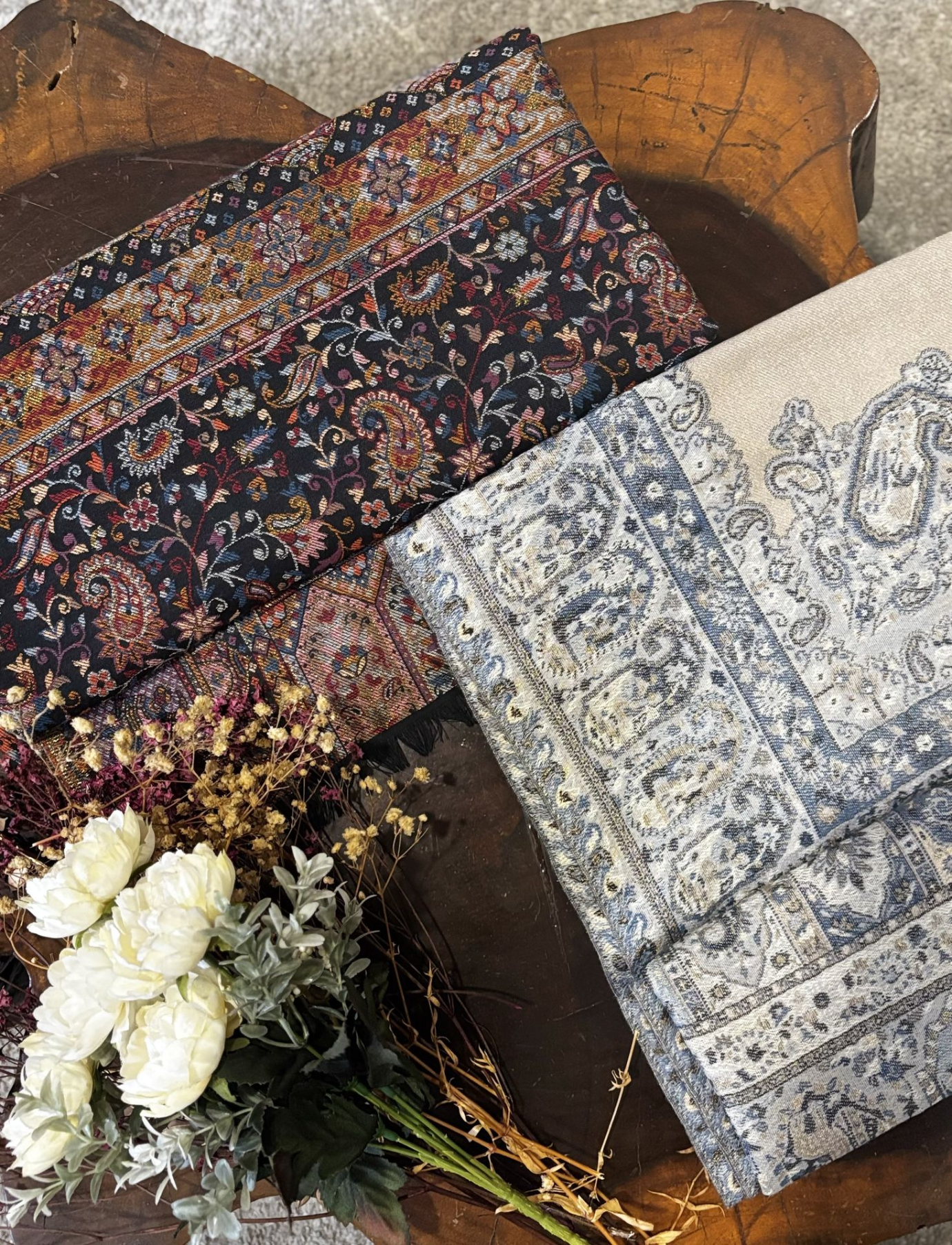 Black and grey shawl and stole by Tehlore